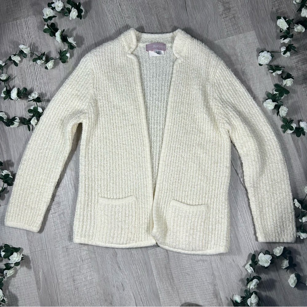 Chic Cream Open-Front Cardigan